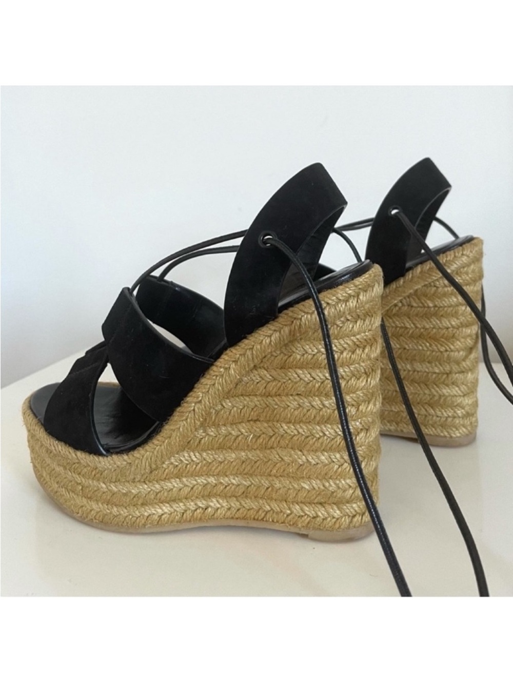 AUTHENTIC YSL SUEDE LACE UP WEDGES - Picture 8 of 15